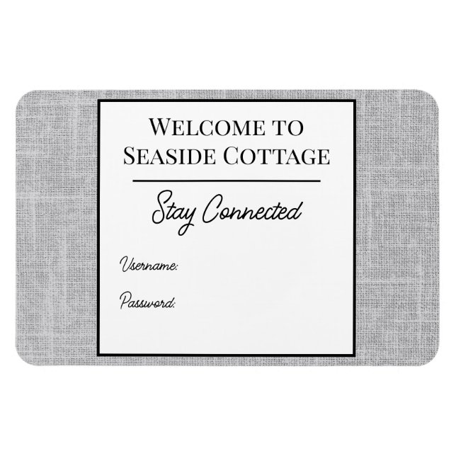 Woven Airbnb Vacation Rental Wifi Magnet (Horizontal)