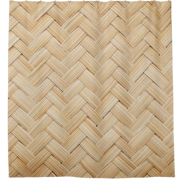 Woven Bamboo Abstrakte Textur Hintergrund. Duschvorhang (Vorderseite)