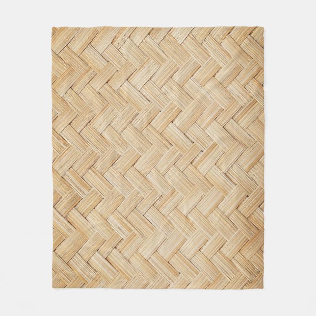 Woven Bamboo Abstrakte Textur Hintergrund. Fleecedecke (Vorderseite)