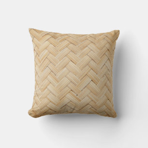Woven Bamboo Abstrakte Textur Hintergrund. Kissen