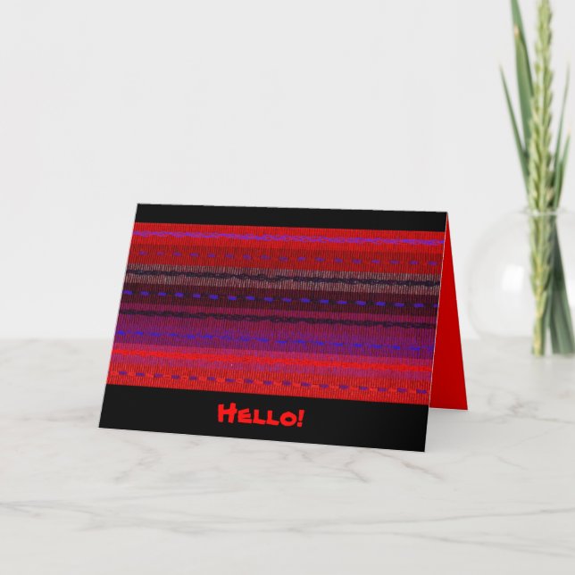 Woven Bands Hello Karte (Vorderseite)