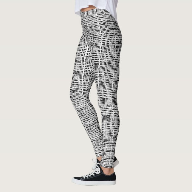 Woven Graphic Burlap Silver and Black Leggings (Links)
