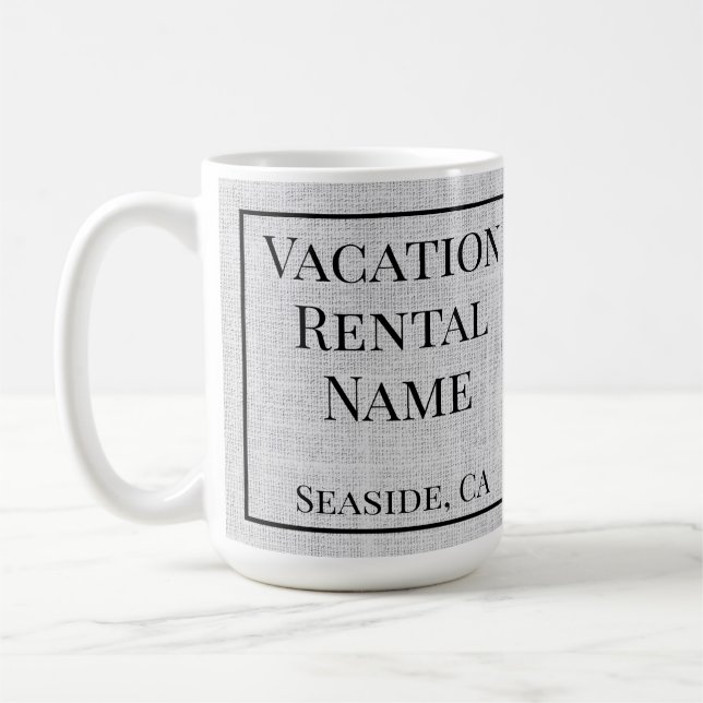 Woven Linen Gray Airbnb Ferien Rental Beach Kaffeetasse (Links)