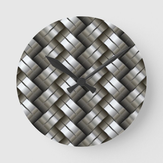 Woven metal pattern runde wanduhr (Vorderseite)