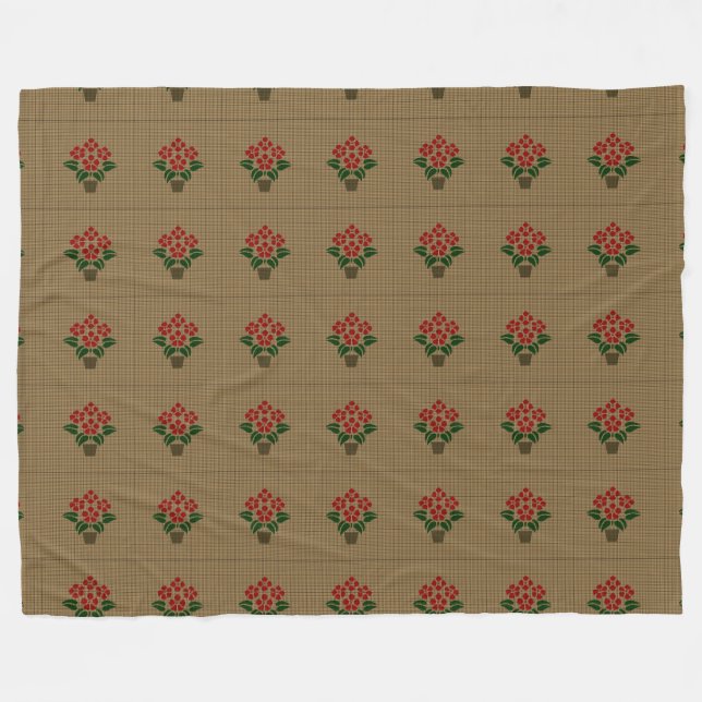 Woven Poinsetta Fleecedecke (Vorderseite (Horizontal))