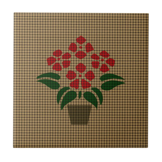 Woven Poinsetta Fliese (Vorderseite)