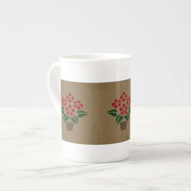Woven Poinsetta Prozellantasse (Vorderseite Links)