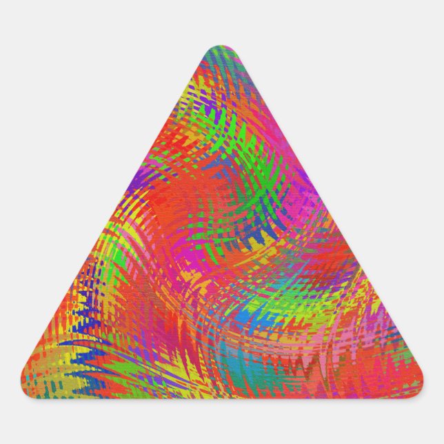 Woven Rainbow Dreieckiger Aufkleber (Vorderseite)