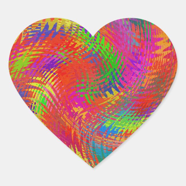 Woven Rainbow Herz-Aufkleber (Vorderseite)