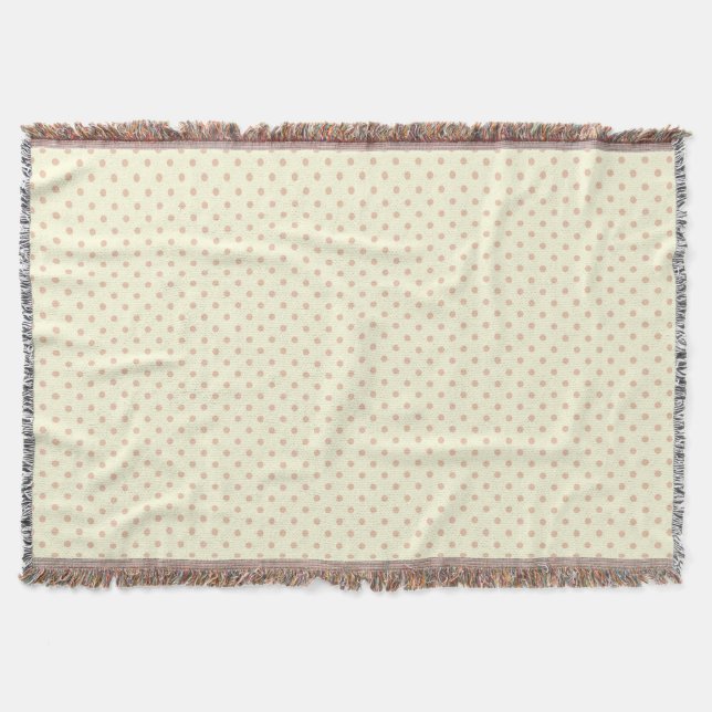 Woven Throw Blanket Dots Light Brown Creme Decke (Vorderseite)