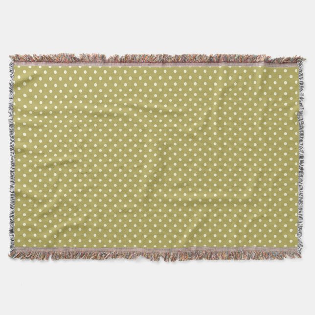 Woven Throw Blanket Punkte Mittelgraue Creme Decke (Vorderseite)
