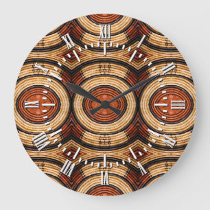 Woven Trivet Pattern Große Wanduhr