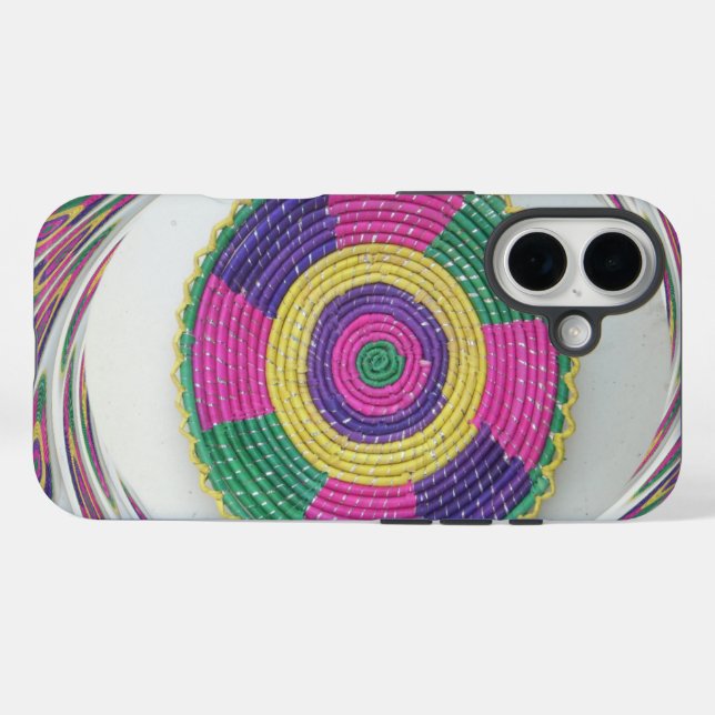Woven Whirl Art Print iPhone 16 Hülle (Rückseite (Horizontal))