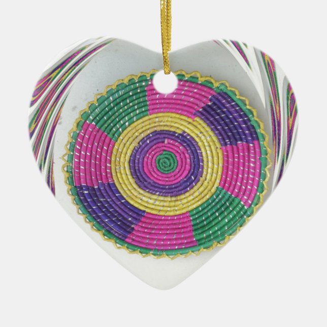 Woven Whirl Art Print Keramik Ornament (Vorne)
