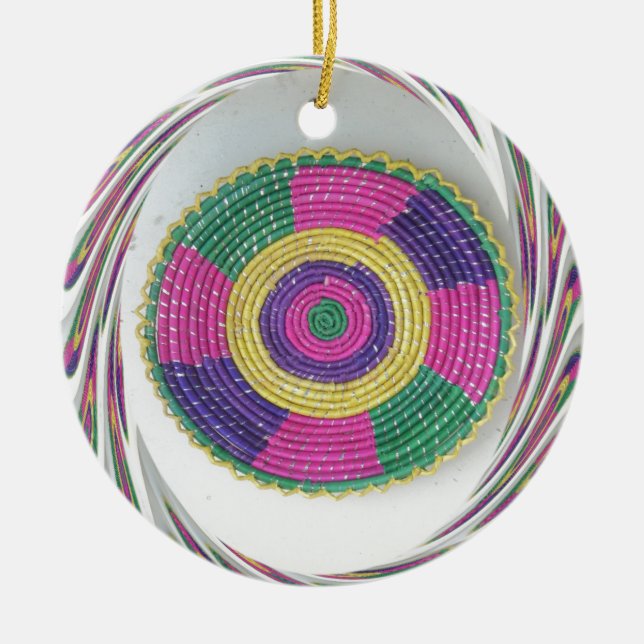 Woven Whirl Art Print Keramik Ornament (Vorne)