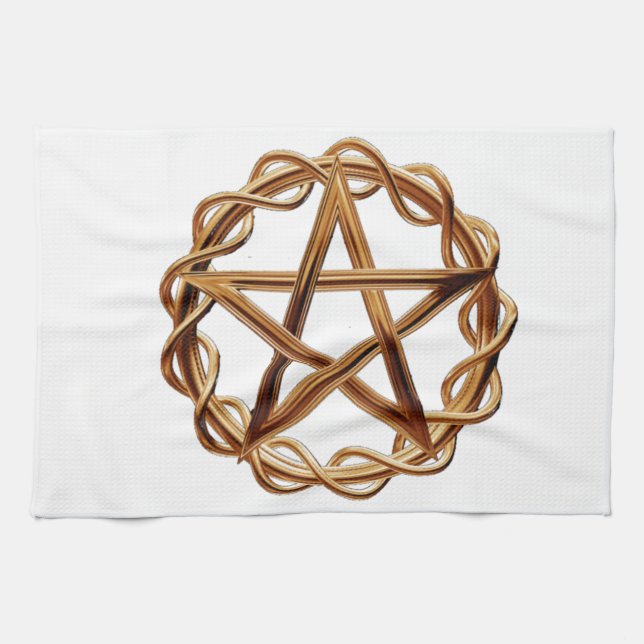 Woven Wicca Pentagram Küchentuch (Horizontal)