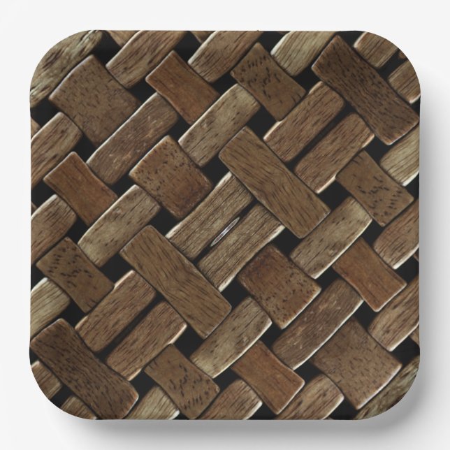 Woven Wood #3 Papierplatte Pappteller (Vorderseite)