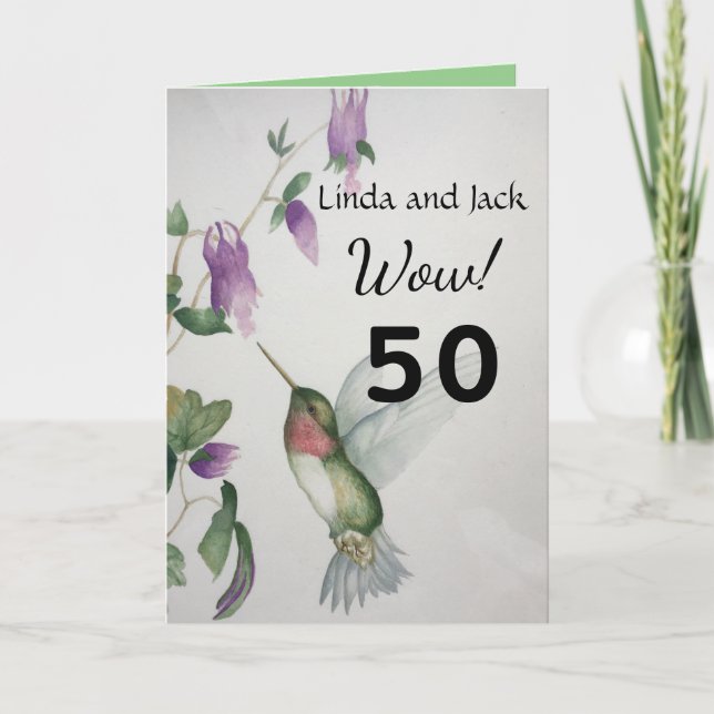 Wow! 50. Jubiläum Jahre Liebe Garten Karte (Vorderseite)