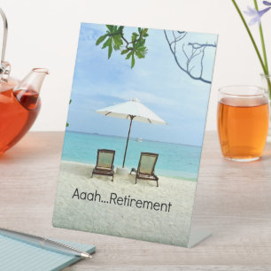 Wow...Ausziehen, Relaxing beach scene, Sockelschild
