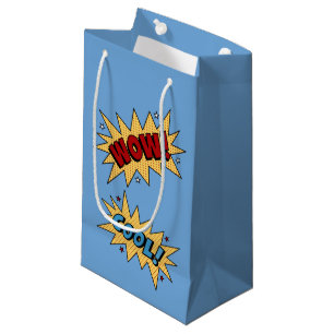 WOW COMIC BUCH STILVOLL KIDS PARTY BLUE GIFT KLEINE GESCHENKTÜTE