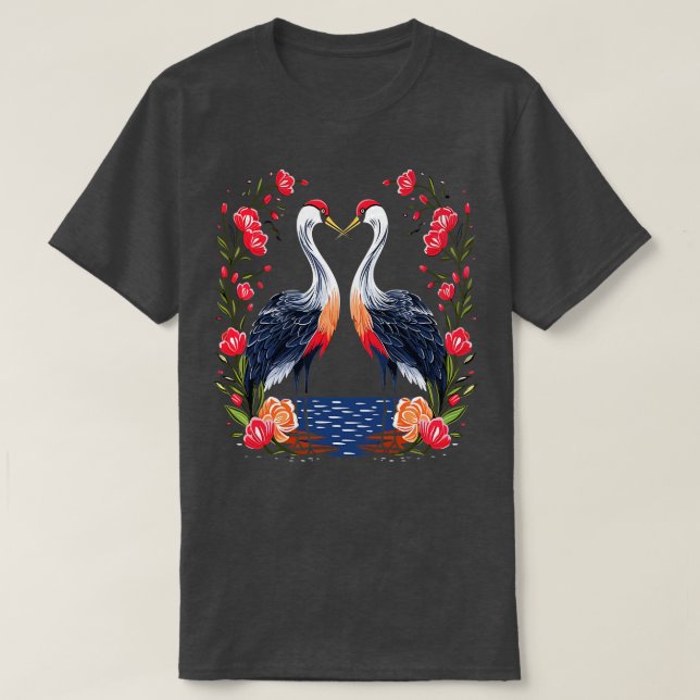 Wow Crane Valentine Day T-Shirt (Design vorne)