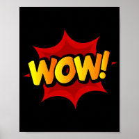 Wow! Dynamische Pop Art Comic Ausrufung