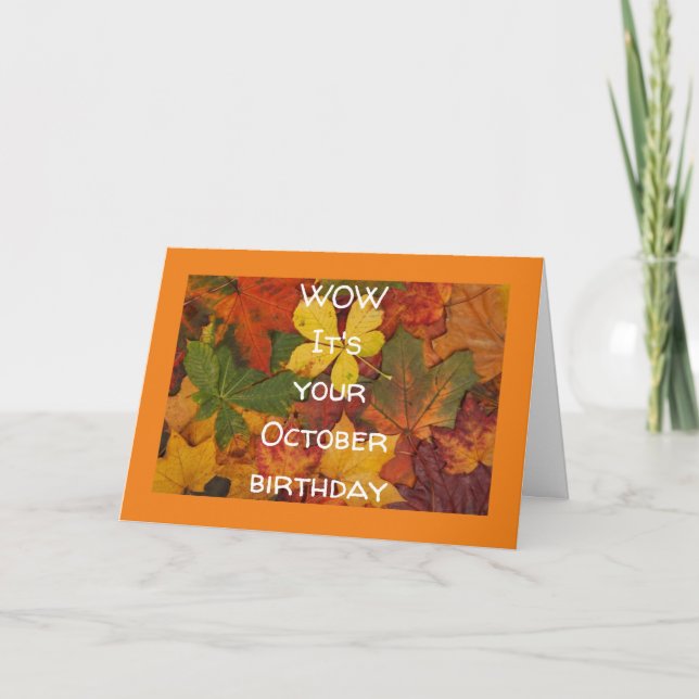 WOW ES IHR GEBURTSTAG **OKTOBER** KARTE (Vorderseite)