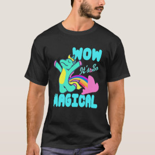 Wow Es Ist So Magisches Farbige Einhorn Regenbogen T-Shirt