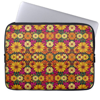 Wow! Farbige und helle Blumengestaltung. Laptopschutzhülle