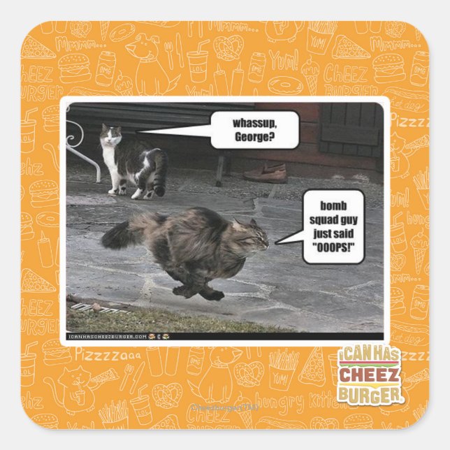 Wow, George? Quadratischer Aufkleber (Vorderseite)