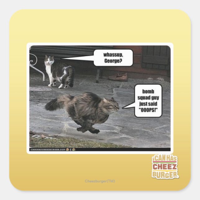 Wow, George? Quadratischer Aufkleber (Vorderseite)