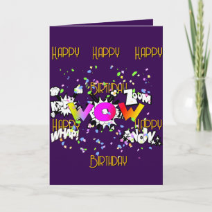 WOW! Happy Birthday Lila Grußkarte Karte