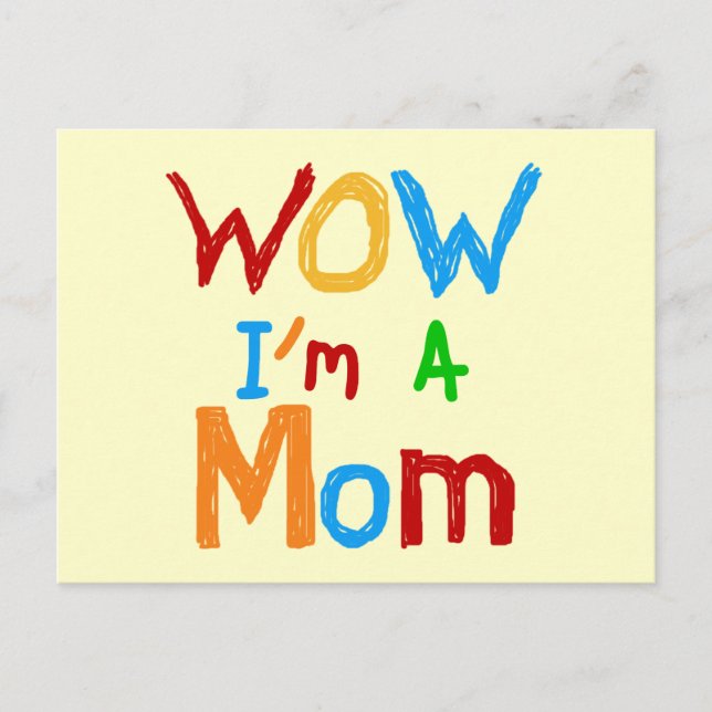WOW I bin eine Mama T - Shirt und GIfts Postkarte (Vorderseite)