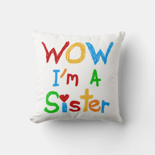 WOW I bin eine Schwester T - Shirt und GIfts Kissen