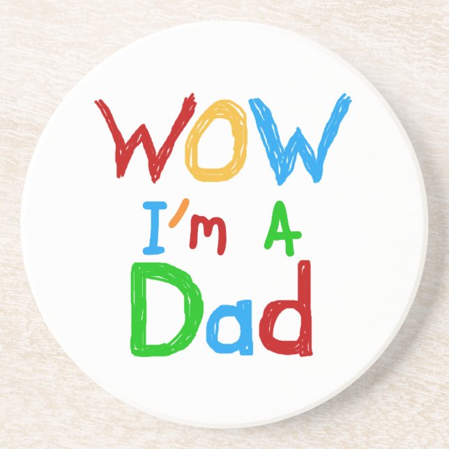 WOW I bin Vater T - Shirt und GIfts Untersetzer (Vorne)