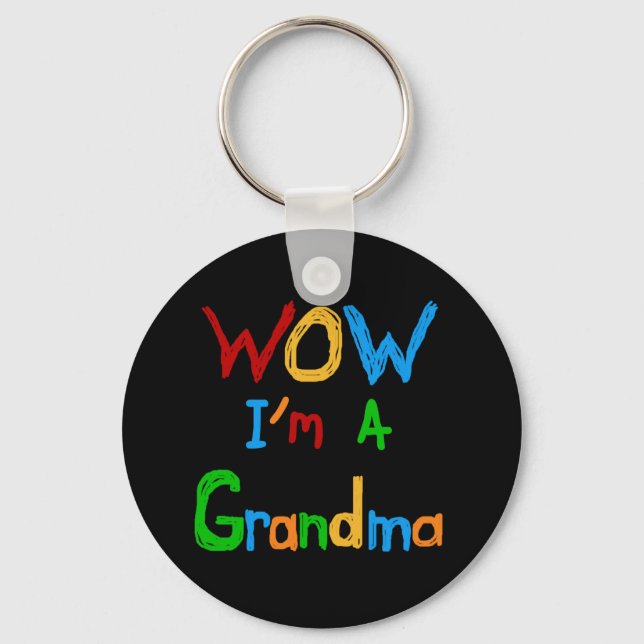 WOW ich bin Oma T - Shirt und Geschenke Schlüsselanhänger (Vorderseite)