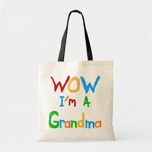 WOW ich bin Oma T - Shirt und Geschenke Tragetasche (Vorne)