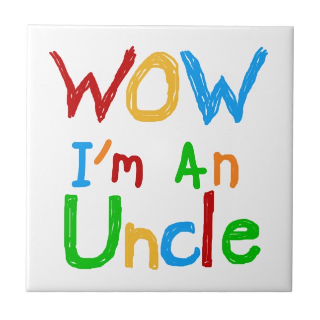 WOW Ich bin Onkel-T - Shirt und GIfts Fliese (Vorderseite)