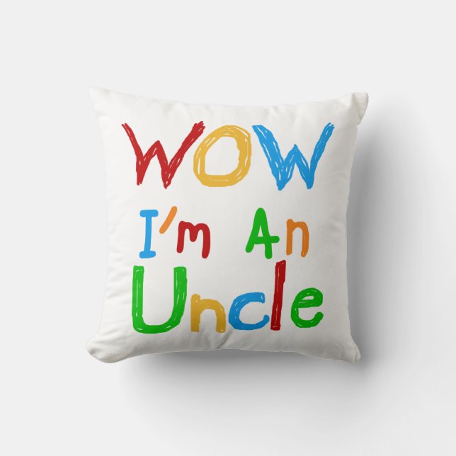 WOW Ich bin Onkel-T - Shirt und GIfts Kissen (Vorderseite)