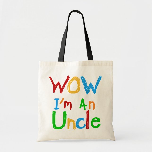 WOW Ich bin Onkel-T - Shirt und GIfts Tragetasche (Vorne)