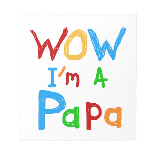 Wow ich bin Papa Tshirts und GIfts Notizblock (Vorderseite)