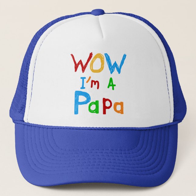 Wow ich bin Papa Tshirts und GIfts Truckerkappe (Vorderseite)