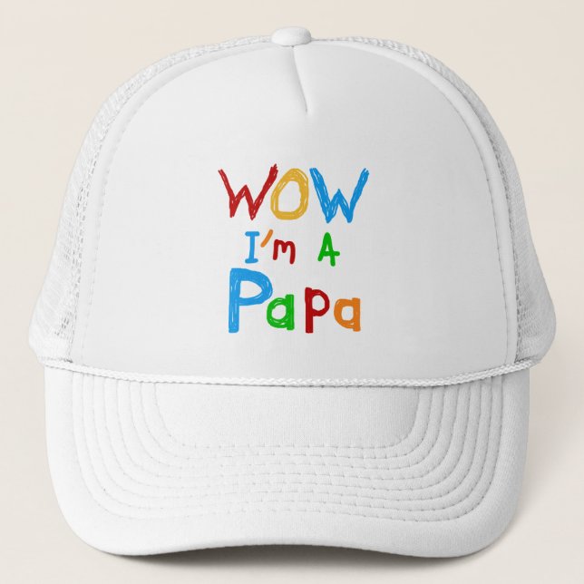 Wow ich bin Papa Tshirts und GIfts Truckerkappe (Vorderseite)
