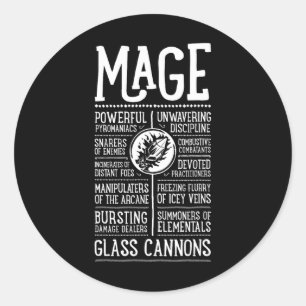 Wow Magier Rollenspiel-Gamer Runder Aufkleber