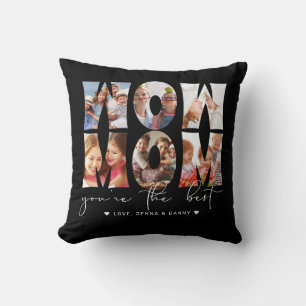 Wow Mama Zitat Modernes Schwarzes 6 Foto Collage S Kissen