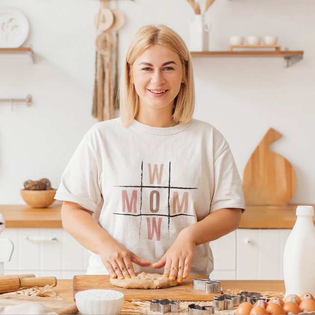 Wow Mom tic tac toe lustige und humorvolle Mütter  T-Shirt (Wow mom tic tac toe board funny Mother’s Day gift.)