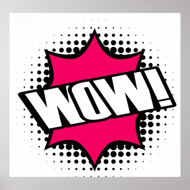 WOW Old School Cartoon Style Poster (Vorne)