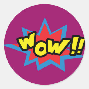Wow Pop Art Runder Aufkleber