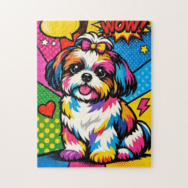 „WOW! Pop-Art Shih Tzu“ (“Color, cuteness, and comic flair collide!”)