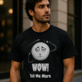 "Wow" sarkastische Moonface face unisex T - Shirt
